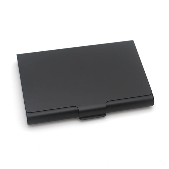 (Price/Each)Aluminium Alloy Business Card Case Thick Card Holder for Men & Women, 3.66"L x 2.45"W x 0.4"H-Black
