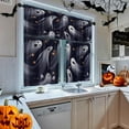 thumbnail image 3 of Spooky Halloween Kitchen Curtains Gothic Ghost Window Curtains Valance and Tier Set 36 Inch, Funny Rod Pocket Short Tier Curtain for Room, Scary Night Small Cafe Kitchen Decor, 3 of 6
