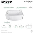 thumbnail image 5 of Aqua Eden VTDR603022L 60-Inch Acrylic Rectangular 3-Wall Alcove Tub, Left Hand Drain Hole in Glossy White, 5 of 7