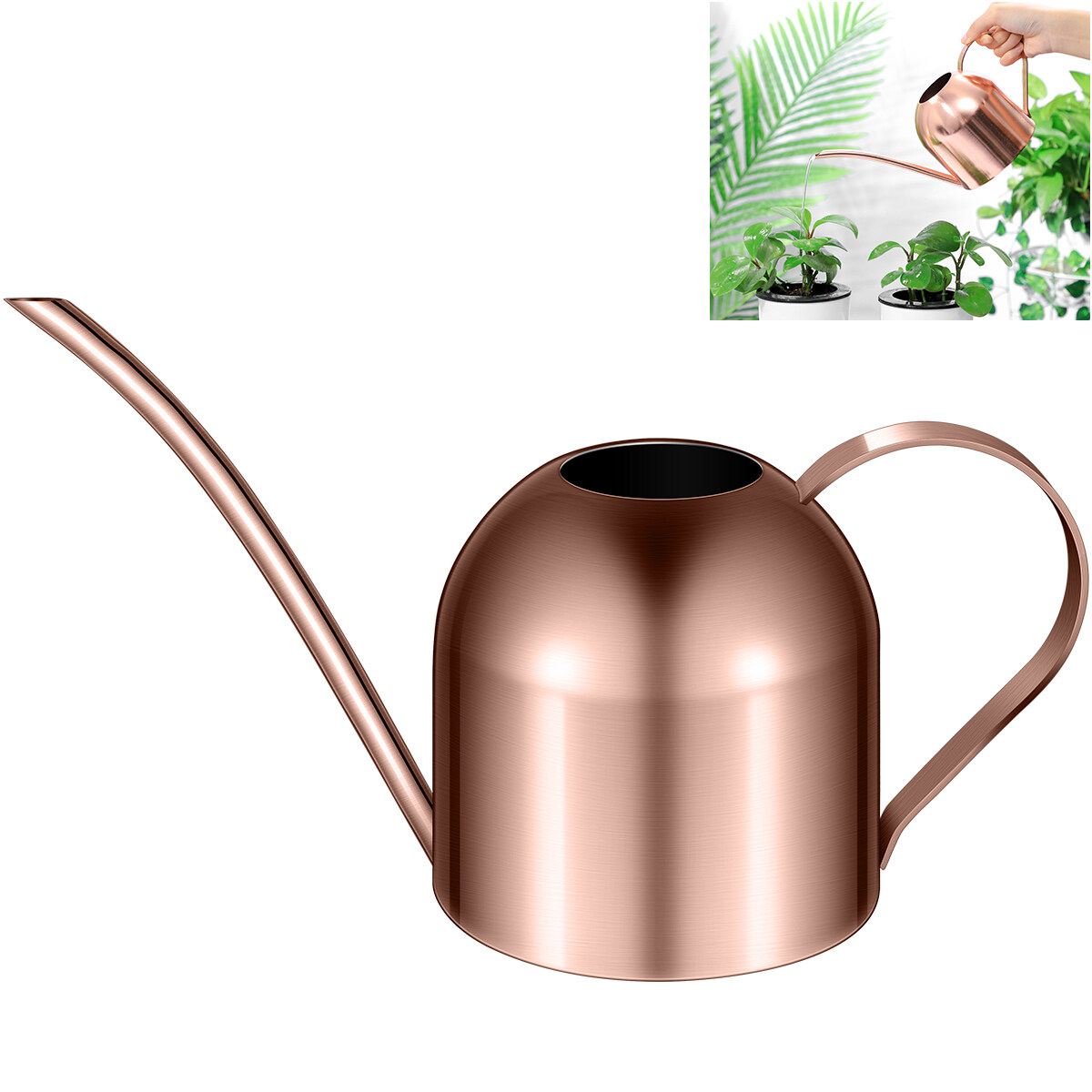 GETAJGHSD Rose Plated Gold Stainless Steel Watering Pot for Garden Use Stylish Corrosion Resistant Design