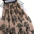 thumbnail image 4 of Aueoeo Tulles Skirts for Women Leaf Print Midi Skirt High Waist Layered Skirt A-line Mesh Swings Skirts Khaki M, 4 of 7