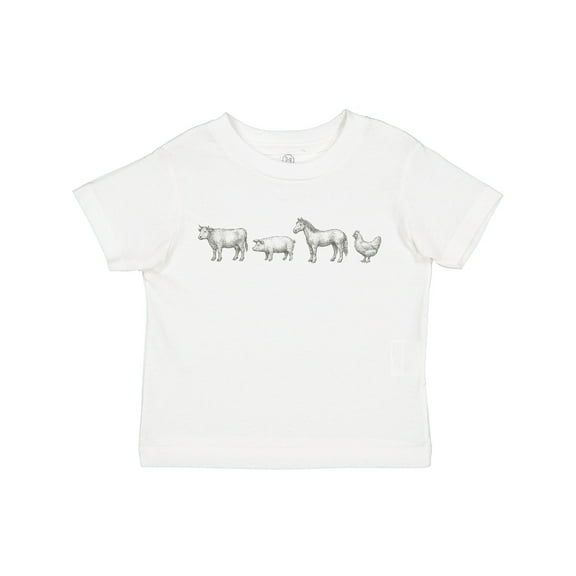 Inktastic Farm Animal Illustration Art Cow Pig Horse Chicken Boys or Girls Toddler T-Shirt