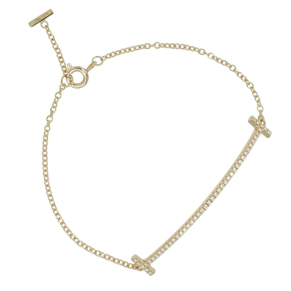 Pre-Owned Tiffany & Co. T Smile Small Bracelet, fits wrists up to 16cm, 18K Yellow... (Good)