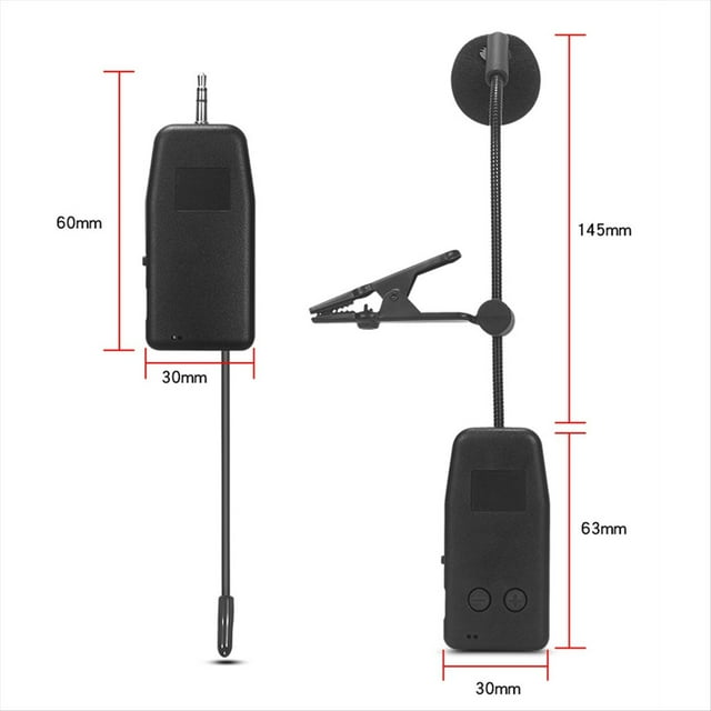 Wireless Saxophone Microphone System, Clip on Instrument Microphone for Saxophones 1 Microphone,1 x receiver 1 x lavalier microphone 1 x microphone magic band 1 x Charging Cable 1 x 6.35 adapter