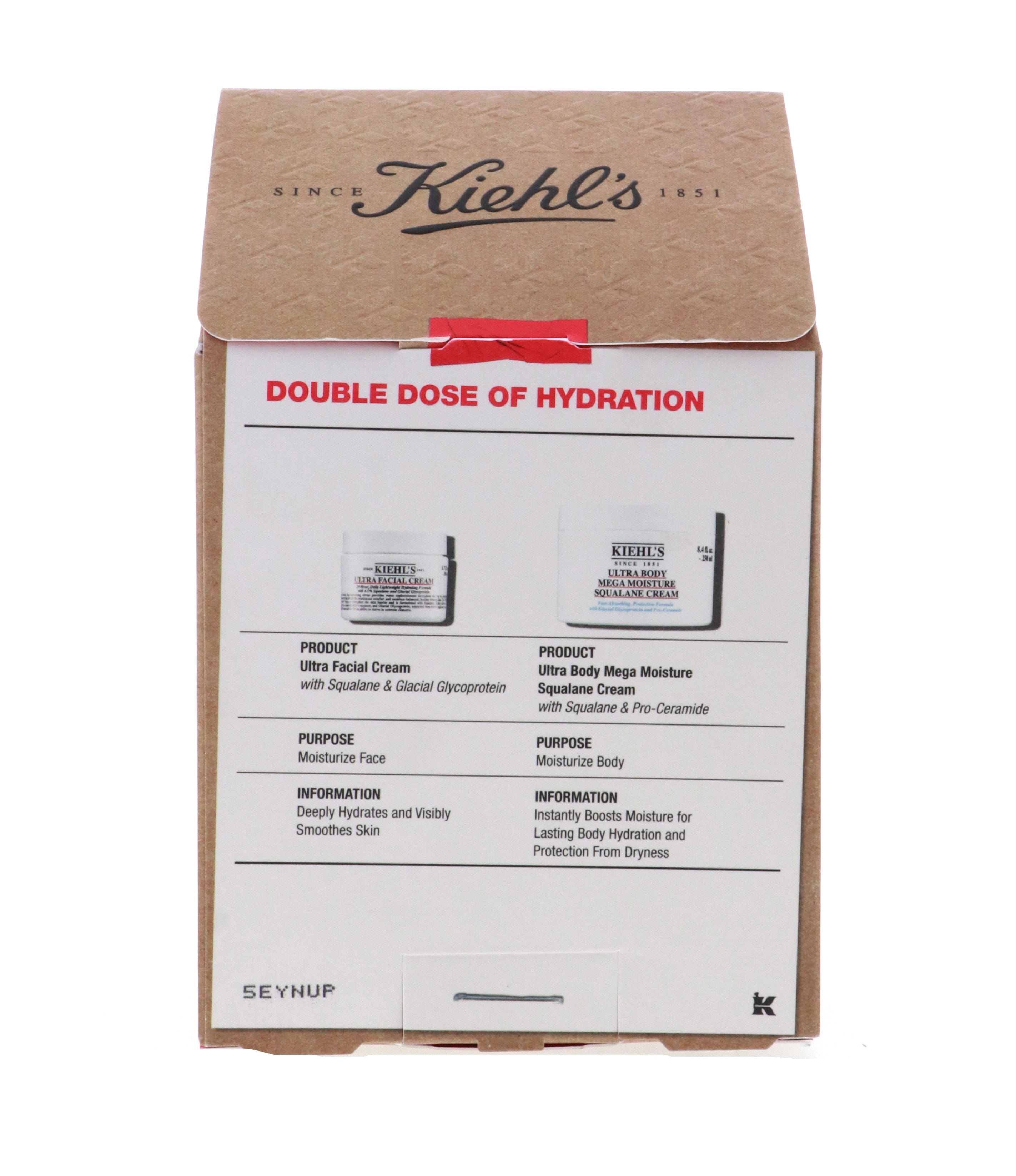 Kiehl's Double Dose of Hydration Skincare Set (Ultra Facial Cream 1.7 oz, Ultra Body Mega Moisture 8.4 oz)