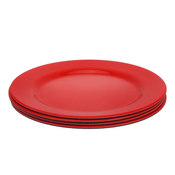ORDDIART 4Pcs Red Melamine Dinner Plate for Porcelain Appearance Festive Gatherings