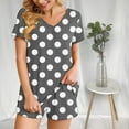 thumbnail image 6 of 2 Piece Sets for Women Fashion Polka Casual Home Two-piece V-neck Top With Pocket Shorts Set, 6 of 6