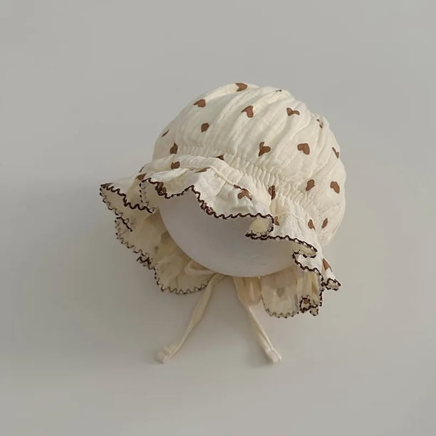 Gorro de princesa para bebé con estilo, gorro de neumático para primavera y otoño, gorro con borde de flor de estilo coreano, gorro con protección para los oídos para recién nacido, transpirable