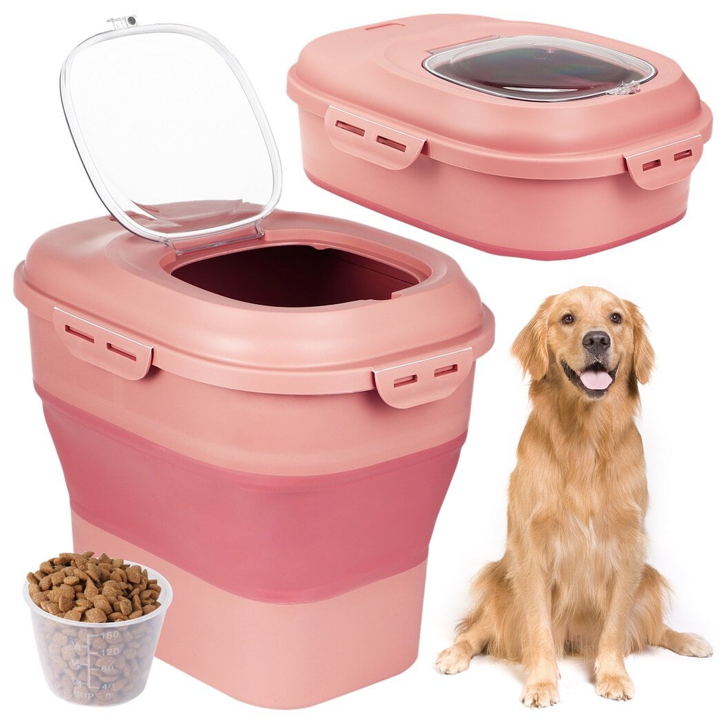 Foldable Food Storage Container, Collapsible Animal Food Container with