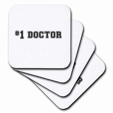 3dRose #1 Doctor - Number One Doctor for worlds greatest and best doctors - Medical professional gifts, Ceramic Tile Coasters, set of