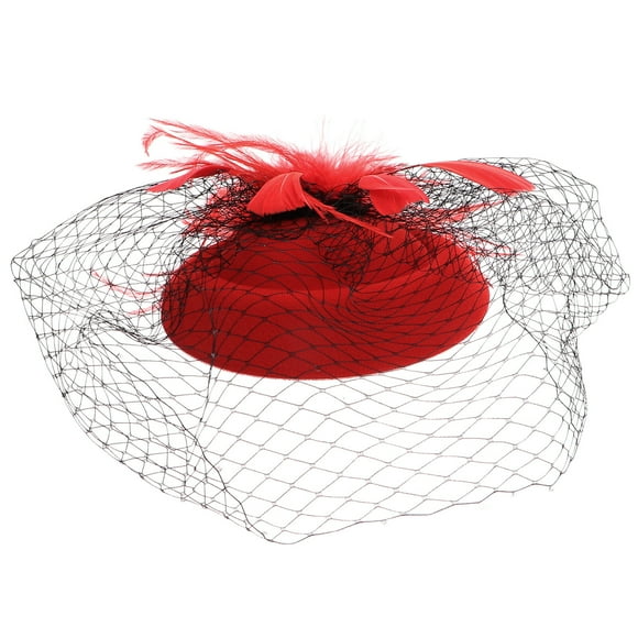 CIMAXIC 20s Pillbox Hat 1Pc 20s Vintage Pillbox Hat Hairband Cocktail Tea Party Headwear with Veil,7.87"X6.3"X5.51"