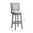 thumbnail image 6 of Weston Home Haas Slat Back Swivel Bar Stool, Antique Grey Finish/ Beige Linen Fabric, 6 of 8