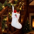 thumbnail image 2 of Knitted Christmas Stockings with Initials, 6.3''x7.8'' White Custom Embroidery Christmas Stockings with Letter, Personalized Xmas Decoration for Holiday Family Party - A, 2 of 6