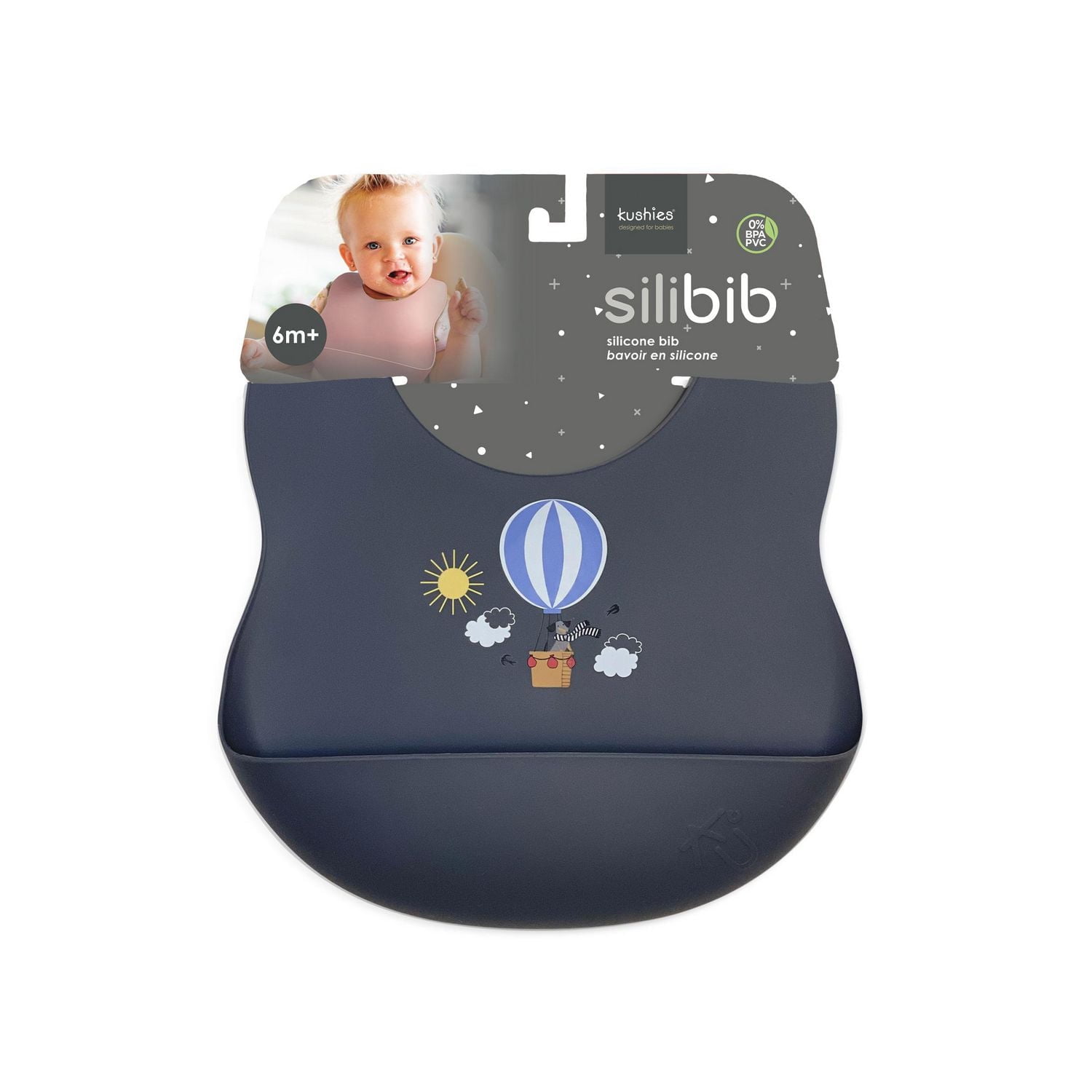 Kushies Silibib - Silicone Waterproof Adjustable  Bib - Bpa Free - Odie Ink