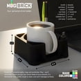 thumbnail image 4 of MugBrick Glowing Portable Silicone Cup Holder for Bed, Couch, Nightstand. Dishwasher Safe, Non-Spill Drink Holder for Bedside Table, Ottoman. White + Blue Glow, 4 of 6