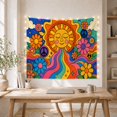 thumbnail image 5 of Floral Garden Smiling with Human Face Closed Eyes, Mystical Fantasy for Space Lovers, Galaxy Room Decor, Mother'S Day Gift, Tapestry Wall Hanging for Bedroom and Dorm, 5 of 7