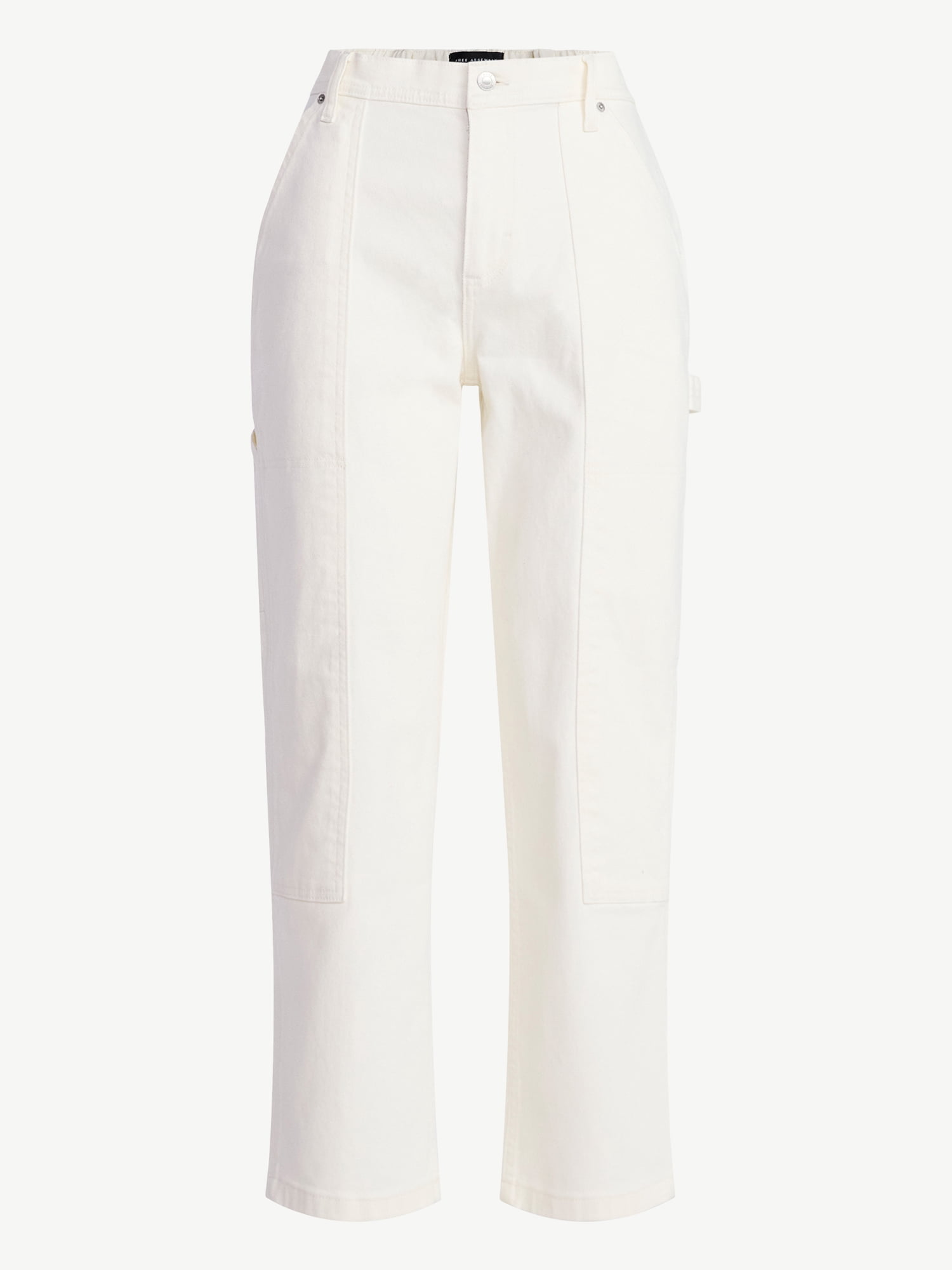 Free Assembly Women's Cropped Straight Leg Utility Jeans, 28” Inseam, Sizes XS-XXL