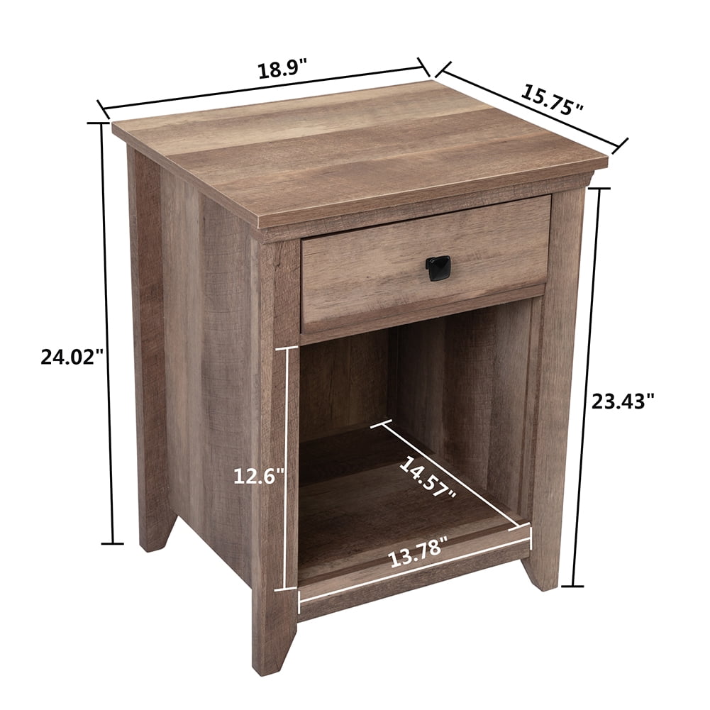 Bedside Cabinets with Drawers,retro Nightstand End Table Bedside Table, Small Spaces Bedside Cupboard, Light Brown