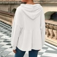 thumbnail image 5 of Miluxas Womens Oversized Hoodies Sweatshirts Solid Casual Lantern Long Sleeve Drawstring Peplum Hem Loose Hooded Pullover Tops White XL(XL), 5 of 9