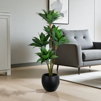 American Art Decor Artificial Crown Orchid Tree in Cement Pot Faux Plant for Home or Office - 48"