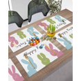 thumbnail image 3 of Easter Placemats Set of 6, Cute Bunny Placemat for Dining Table Decorations, Blue Green Pink Place Mats, Spring Table Mats for Kitchen Dinner Seasonal Holiday Party Decor, 3 of 6