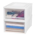 thumbnail image 2 of IRIS 30 Quart Medium Stackable Plastic Storage Chest Drawer Bin, White (3 Pack), 2 of 6