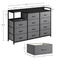 thumbnail image 5 of EnHomee Dresser for Bedroom with 11 Drawers Dressers Black Dresser & Chests of Drawers,Long Dresser TV Stand with Shelf,39.4" H Dresser with Sturdy Metal Frame & Wood Top,Fabric Dresser,Gray, 5 of 7