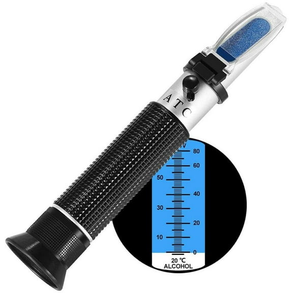 Handheld Refractometer Alcohol 0-80% V/V Portable Alcohol Meter Spirits Household Liquor Alcohol Content Tester for Wine Whisky