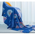 thumbnail image 3 of Rainbow Blanket Super Soft Colorful Pride Throw Blanket for Girls Rainbows Gifts for Kids Rainbow Lovers Blue Rainbow Door Flannel Fleece Girly Blanket (50"x60"), 3 of 5