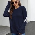 thumbnail image 4 of Lilgiuy Women's Fashion Long Sleeves Round-Neck Loose Pullover Tops Blouse Knitted Sweater for Leggings Jeans or Shorts, 4 of 4