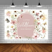 Pink Floral Baby Shower Backdrop Arch A Little Wildflower is on The Way Banner Butterfly Fairy Party Decorations Newborn Baby Girl Party Decor Cake Table Banner