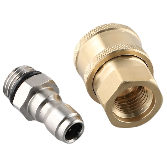 CURYMAY 2026 New Pressure Washer Quick Connect Adapters 1/4" Male M22/14 Female Brass Fittings for High Pressure Hoses and Nozzles (2-Piece Set)