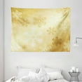 thumbnail image 1 of Christmas Tapestry, Snowflakes Pattern on Gold Color Background Noel Holiday Yule Winter Themed Artsy Image, Wall Hanging for Bedroom Living Room Dorm Decor, 80W X 60L Inches, Gold, by Ambesonne, 1 of 2