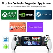 Mobile Game Controller for iPhone/Android, Compatible with Switch/Oled/Switch 2,with Hall Joystick, Turbo, RGB, Compatible with Xbox Cloud, Steam Link, MFi