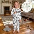 thumbnail image 2 of JAJAHO Boys Girls DIY Doodle Coloring Hand Painted Outfits Carnival Cartoon Print Long Sleeve Top Pants Set For Kids 2-10 Years Home Clothes 2 Piece Cozy Outfit, 2 of 7