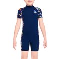 thumbnail image 1 of Buceo vela chico traje de neopreno corto niños traje de baño manga corta pantalones de una sola piezas redondo cuello snorkel traje de baño para surfear natación buceo azul marino s seitruly OD003669-05, 1 of 7