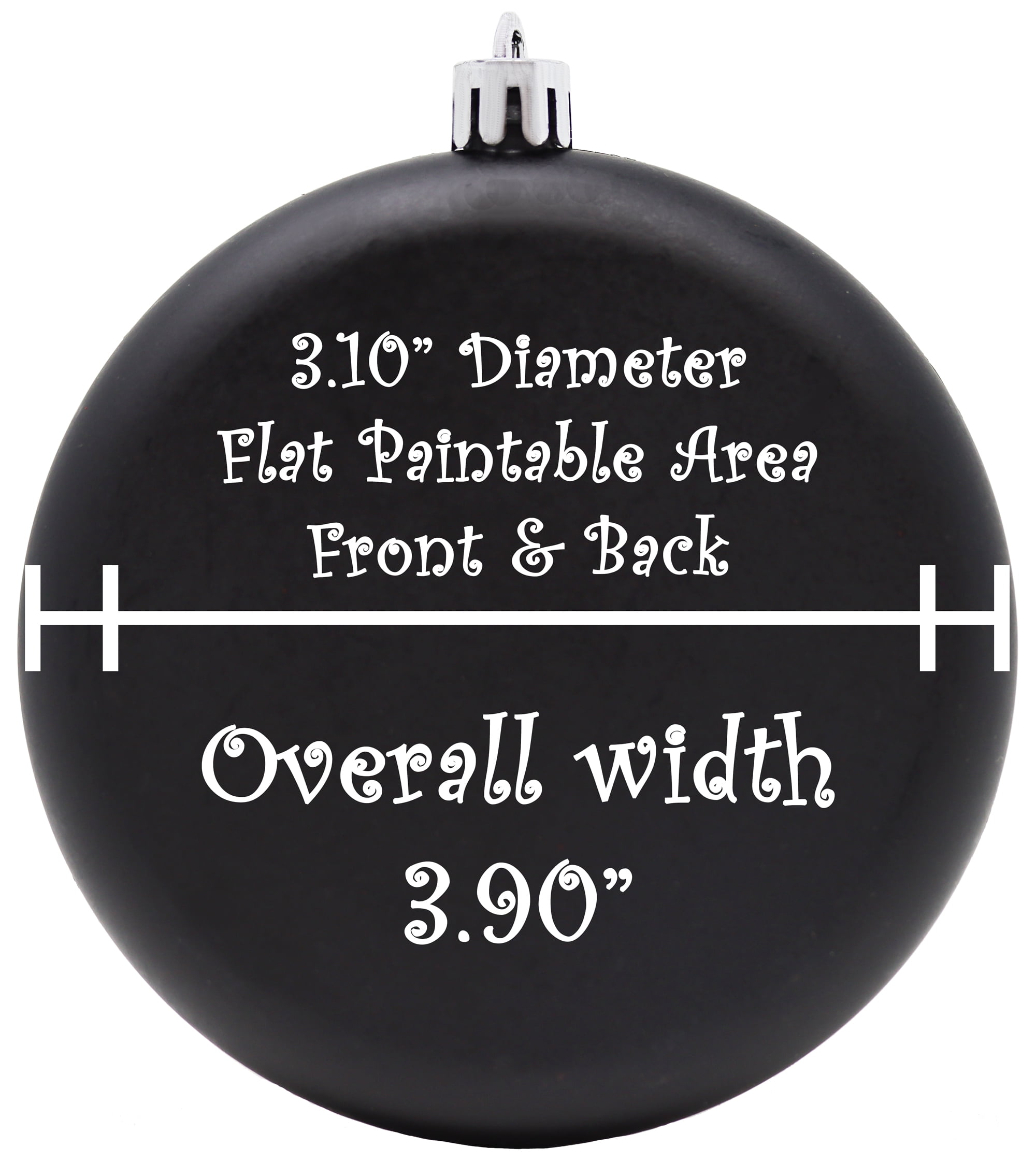 Sleetly DIY Christmas Ornaments Set for Kids and Adults - DIY Crafts, Painting, Drawing, Stickers, Decals, Large 4 inch, Matte Blank Flat Disc, Stencils Included, Black, Set of 12