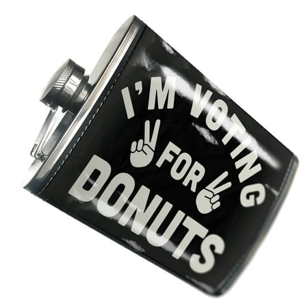 

NEONBLOND Flask I m Voting For Donuts Funny Saying