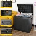 thumbnail image 4 of 30 Gallon Resin Deck Box, Lockable Patio Outdoor Storage Box for Furniture, Garden Tools and Tools Storage, Waterproof Outside Storage Boxes - Black, 4 of 7