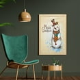 thumbnail image 2 of Snowman Wall Art with Frame, Snowman with Winter Accessories Color Splashes Happy Xmas Sketchy, Printed Fabric Poster for Bathroom Living Room Dorms, 23" x 35", Cream Brown Blue, by Ambesonne, 2 of 2