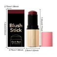 thumbnail image 2 of WUXICHEN Cream Blush Stick, Multi-Use Makeup Blush Stick, Luxuriously Creamy & Blendable Color, Waterproof Hydrating Solid Natural Moisture Smooth Matte Finish Face Blush Makeup, 0.21 Oz (Dark Red), 2 of 7
