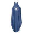 thumbnail image 4 of Vestido holgado de mezclilla sin mangas con estampado de cuello halter HUOGUO para mujer, 4 of 5