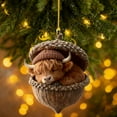 thumbnail image 2 of Forest Animal Acorn Ornaments Cozy Forest Christmas Decorations 2D Acrylic Rustic Animal Figurines Pine Cone Designs Holiday Home Decor with Highland Cow, 1PC, 2 of 3