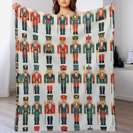 RKSupls Christmas Throw Blanket,Soft Warm Fannel Nutcrackers Blankets Gift for Home Bed Sofa Couch Decor,30x40 in