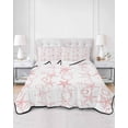 thumbnail image 2 of Full Size Quilt Bedding Set, Pink Coastal Reversible Summer Quilt 3 Pieces, Starfish Nautical Ocean Sea Wooden Lightweight Bedspreads Coverlets with 2 Pillow Shams for All Seasons, 2 of 5