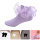 thumbnail image 5 of GOOHOCHY 3 pares de calcetines de encaje para niñas pequeñas, de verano, de algodón suave, con ribete de encaje, para vestido de princesa, color blanco, negro y morado., 5 of 8