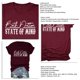 thumbnail image 3 of Camiseta holgada con estampado de letras para mujer, color burdeos con fuentes blancas, mangas cortas, cuello redondo, talla S, estilo casual elegante, 3 of 4