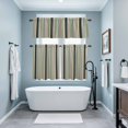 thumbnail image 4 of Vintage Stripes Kitchen Curtains Valances and Tiers Set of 3 Black Green Gray Striped Retro Lines Tier Curtains and Valance with Rod Pocket for Small Windows, 27.5"x24", 4 of 9