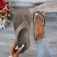 thumbnail image 2 of BRICH Women's Summer Non- Home Bathroom Flat Beach Open Toe Breathable Sandals Flip Arch Support Flip Flops Grey 7.5, 2 of 4