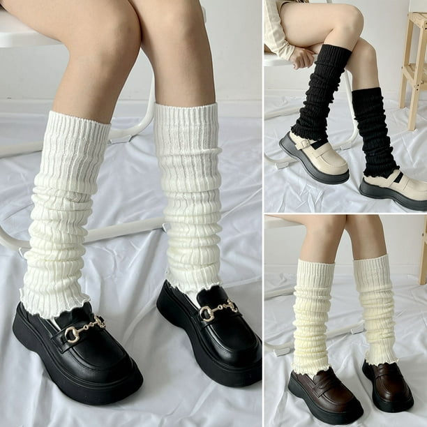 Trayknick 1 Pair Long Socks Pit Streaks Knitting Lolita Style High